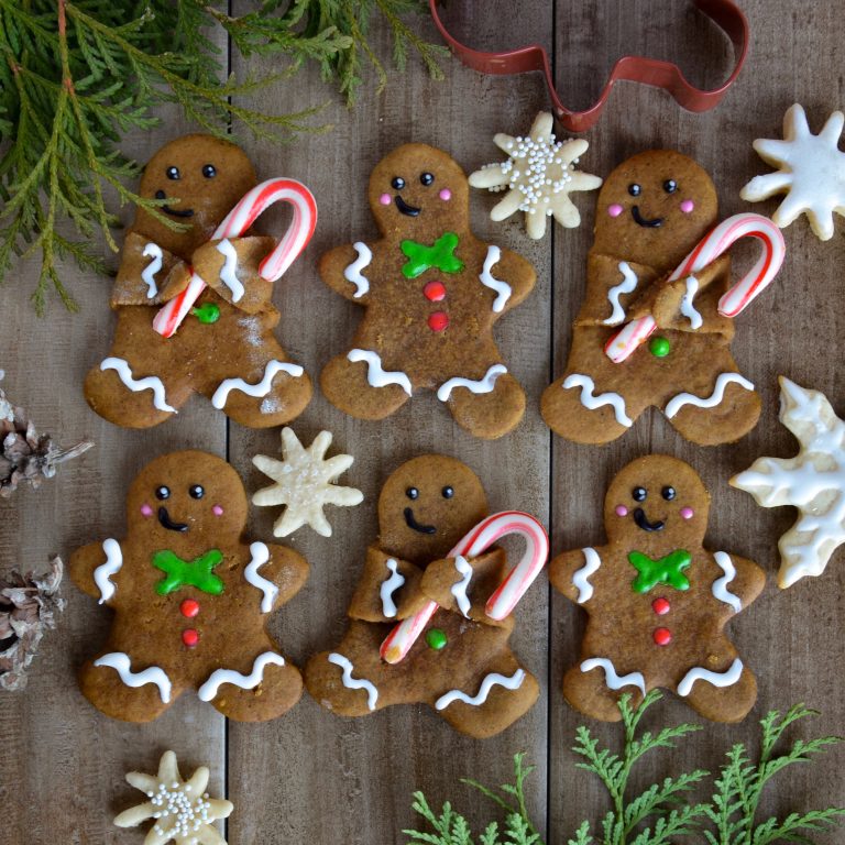 Vegan Gingerbread Cookies (Holding Candy Canes!!)