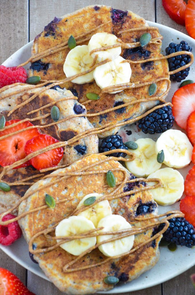 vegan blueberry pancakes