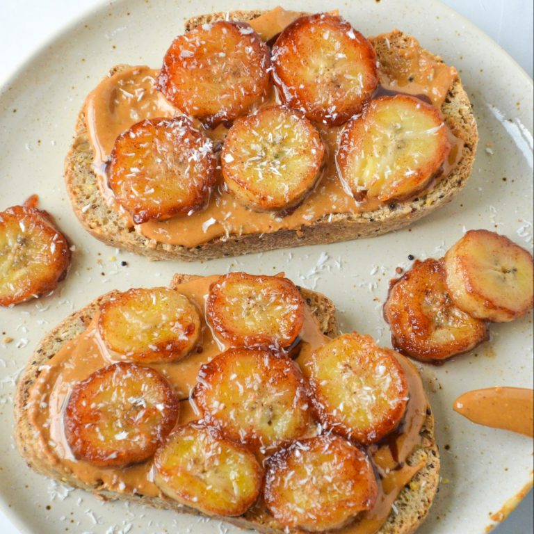 Peanut Butter Toast with Caramelized Bananas