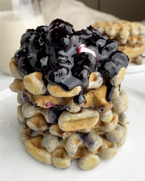 vegan blueberry waffles