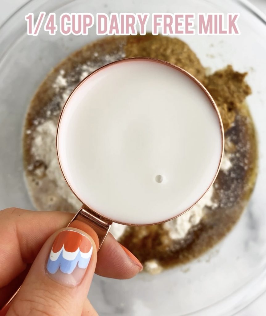 milk in a measuring cup