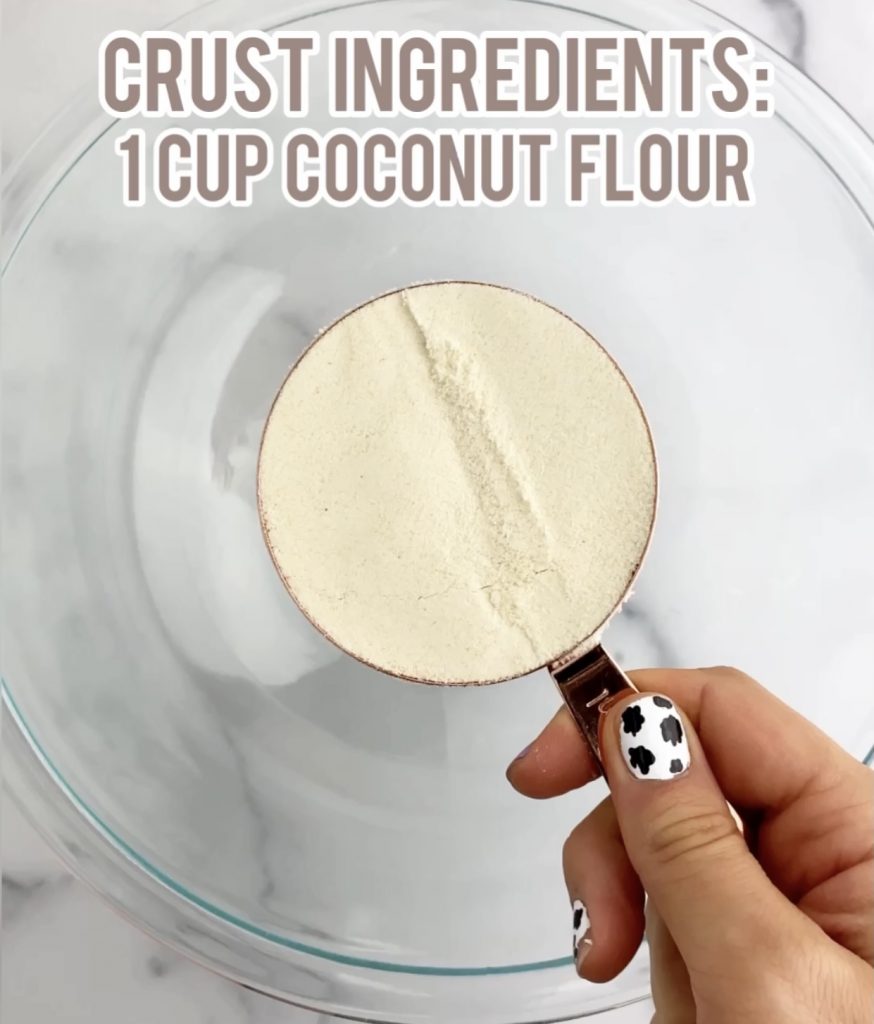 coconut flour in a measuring cup