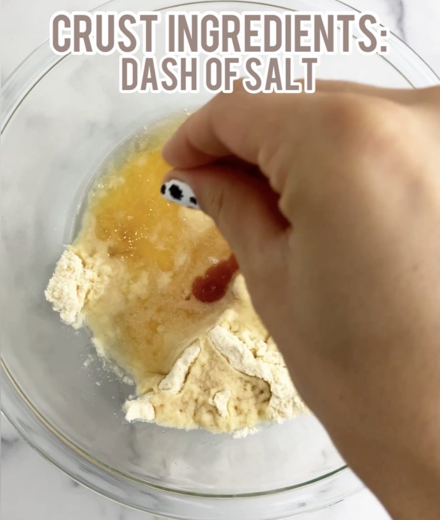 adding dash of salt to a bowl
