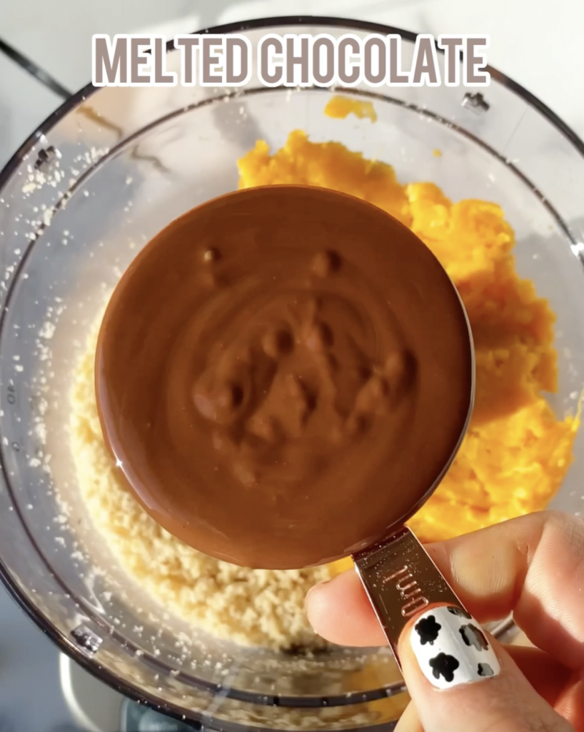 melted chocolate in a measuring cup