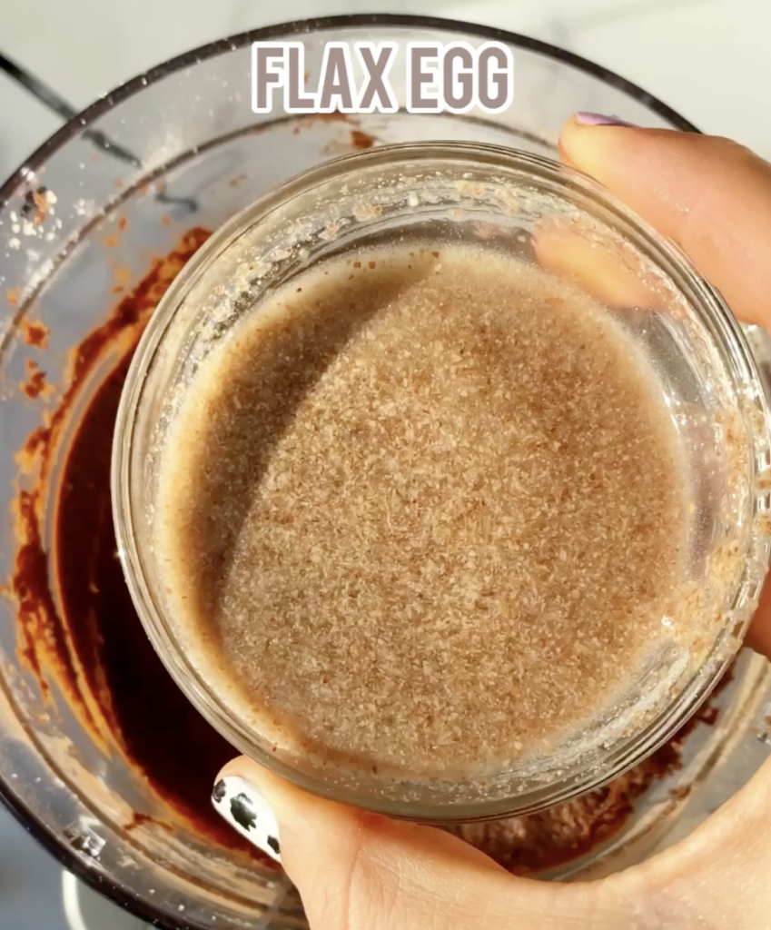 flax egg in a measuring cup