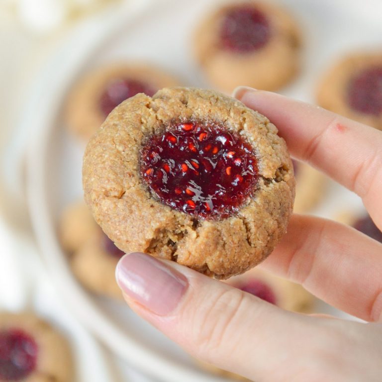 Peanut Butter Thumbprint Cookies (Vegan)