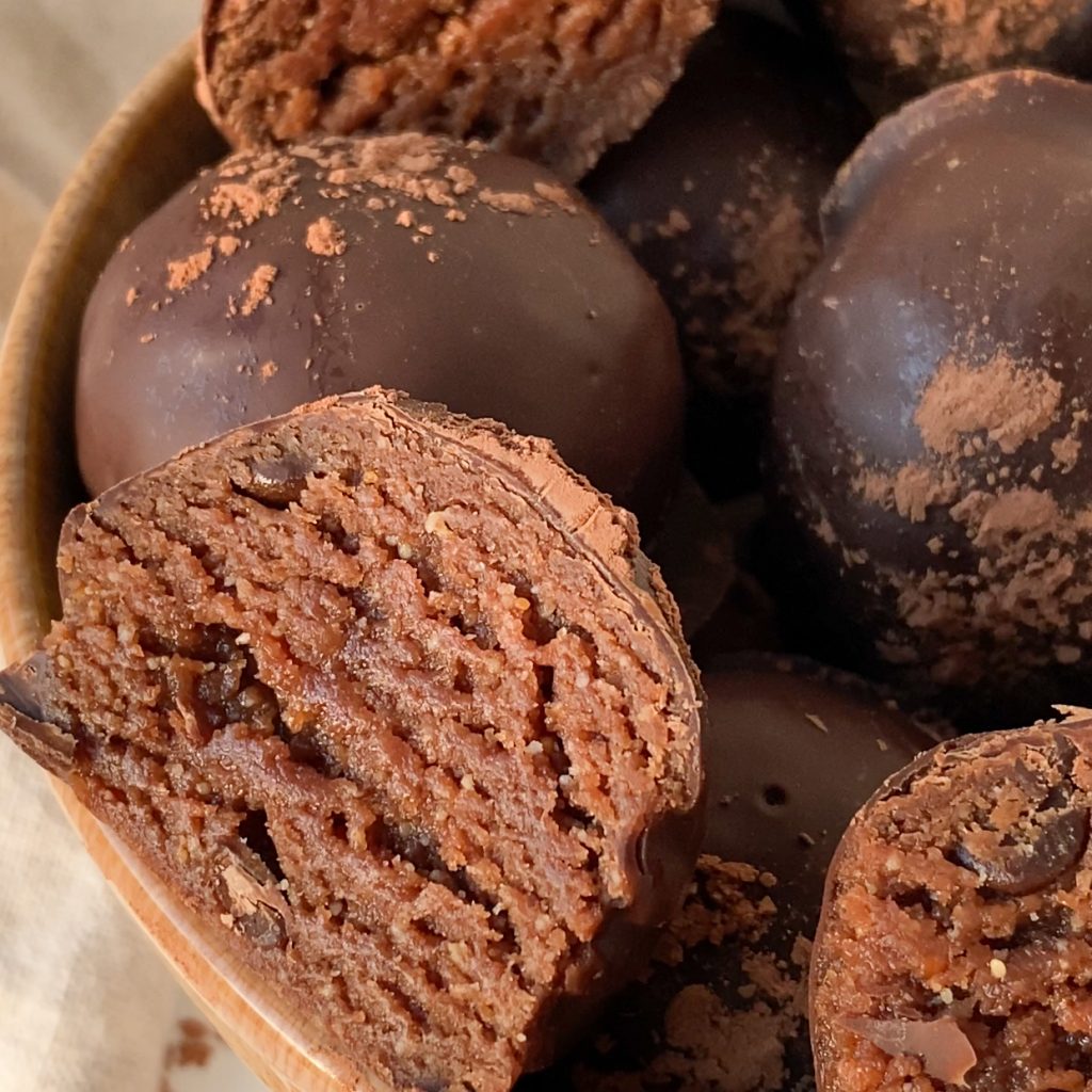 brownie truffles in a bowl