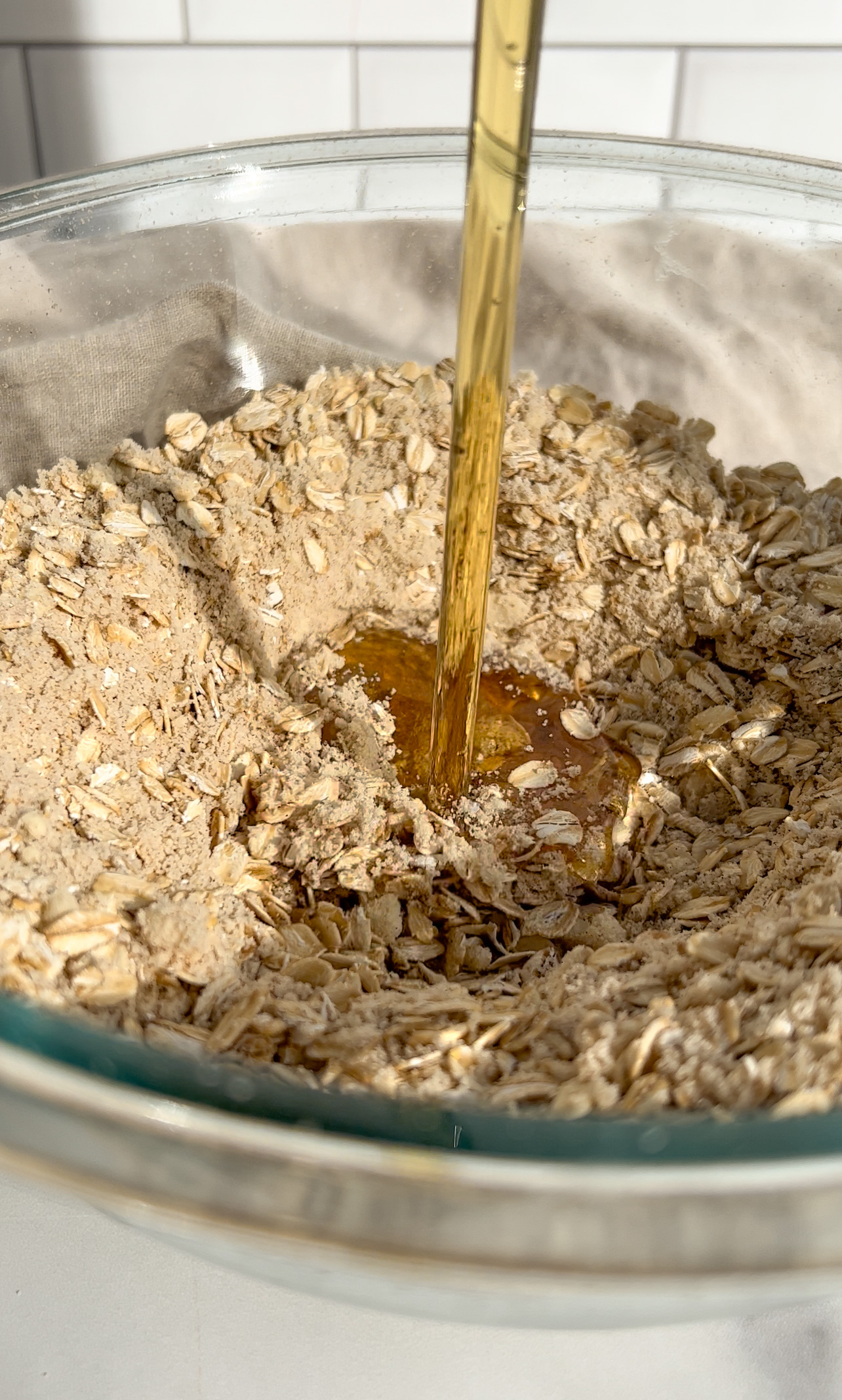 maple syrup being poured to a bowl