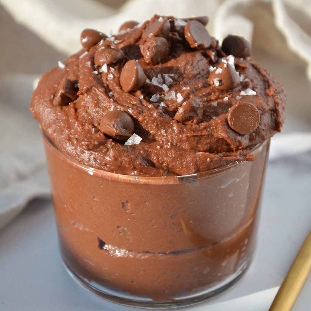 brownie batter in a cup