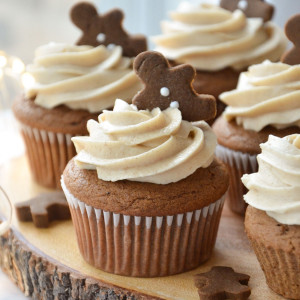 gingerbread cupcakes on a board