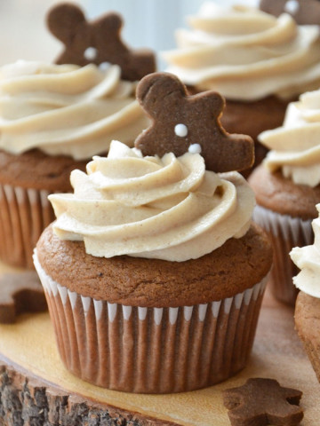 gingerbread cupcakes on a board