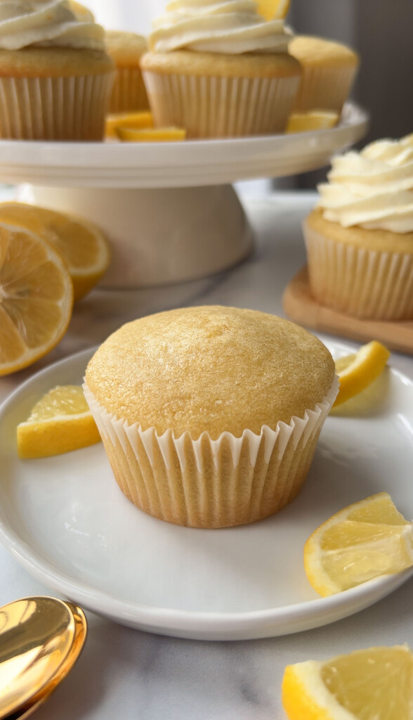 vegan lemon cupcake without frosting