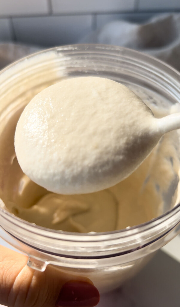 closeup of the blended texture of ice cream