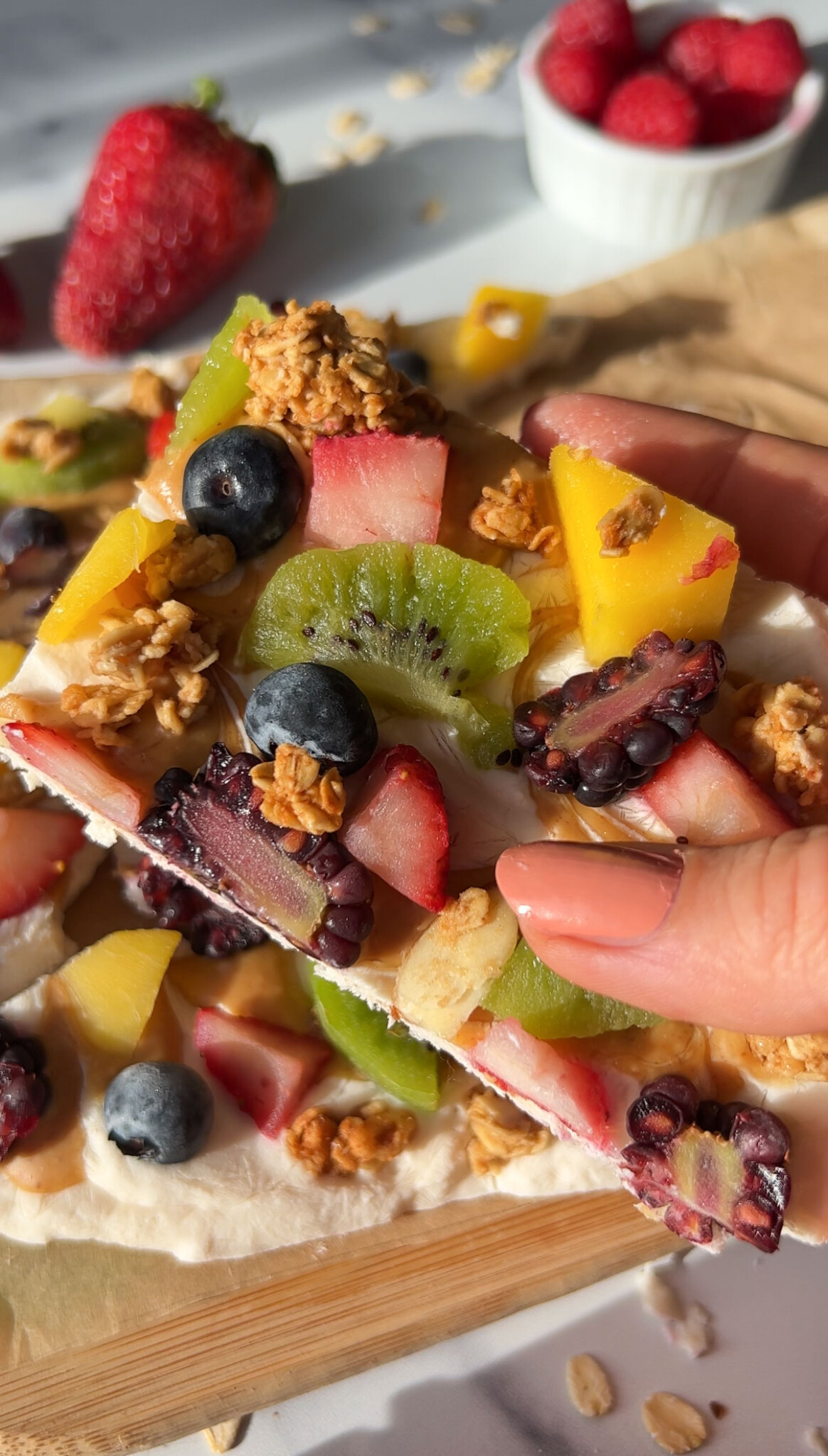 Frozen Yogurt Bark with Fruit and Granola Veggie World Recipes