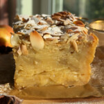 Invisible Apple Cake on a piece of foil.
