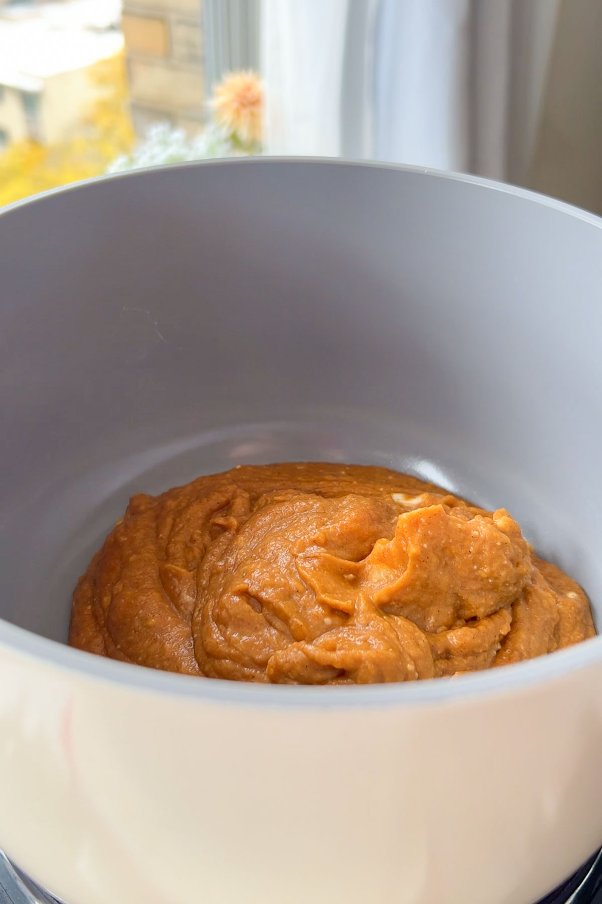 The pumpkin filling blended until smooth.